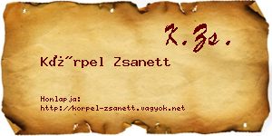 Körpel Zsanett névjegykártya